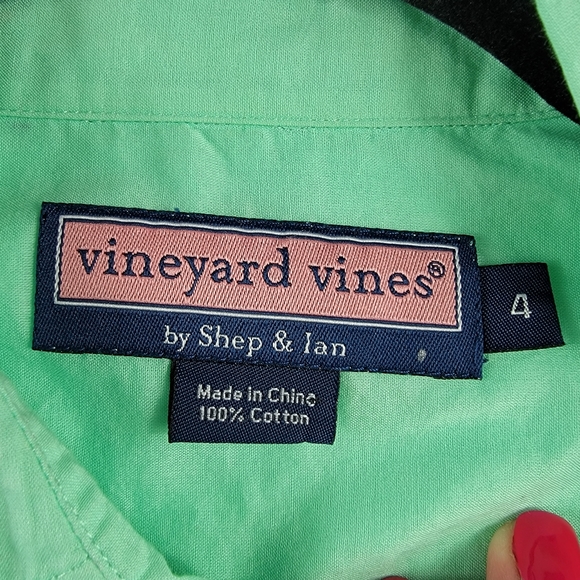 Vineyard Vines Cotton Short Sleeve Button Down, Size 4 - Picture 2 of 9